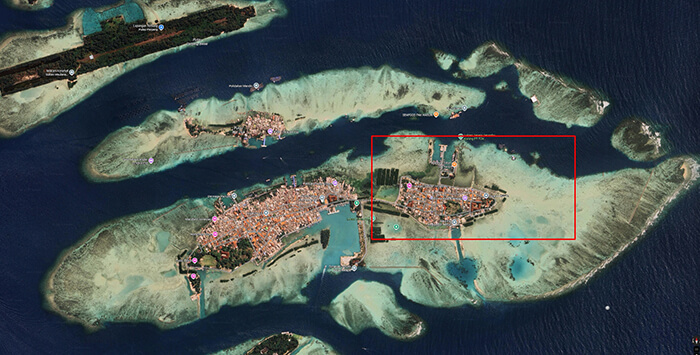 lokasi map Cara ke Pulau Harapan